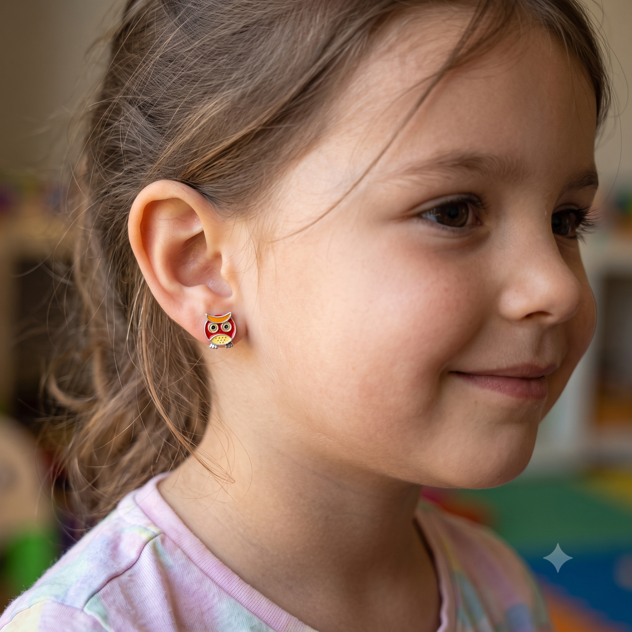 Silver Angry Birds Earrings