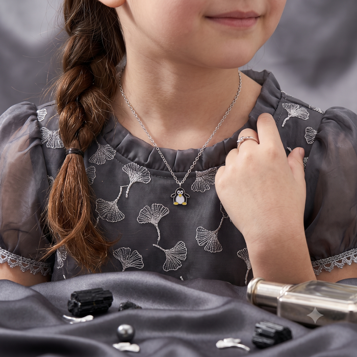 Silver Naughty Penguin Necklace