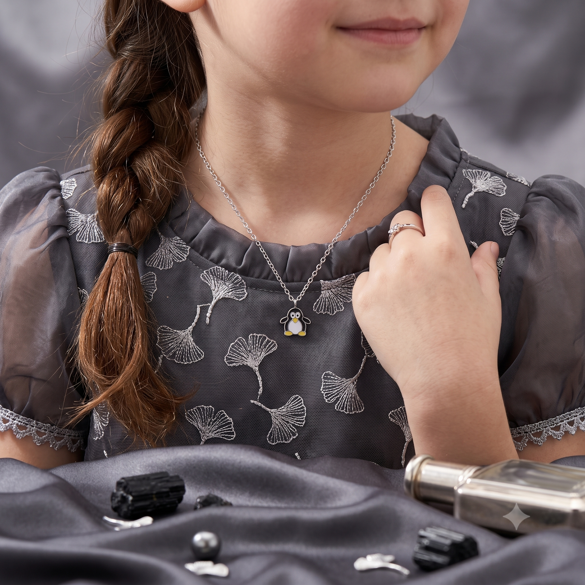 Silver Naughty Penguin Necklace