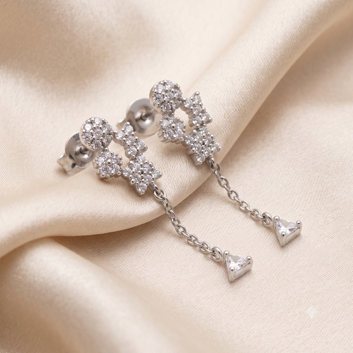 Silver Sparkle Fantasy with Danglers Earrings