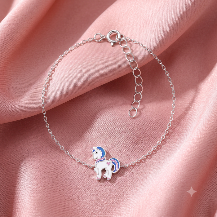 Silver Kids Unicorn Bracelet