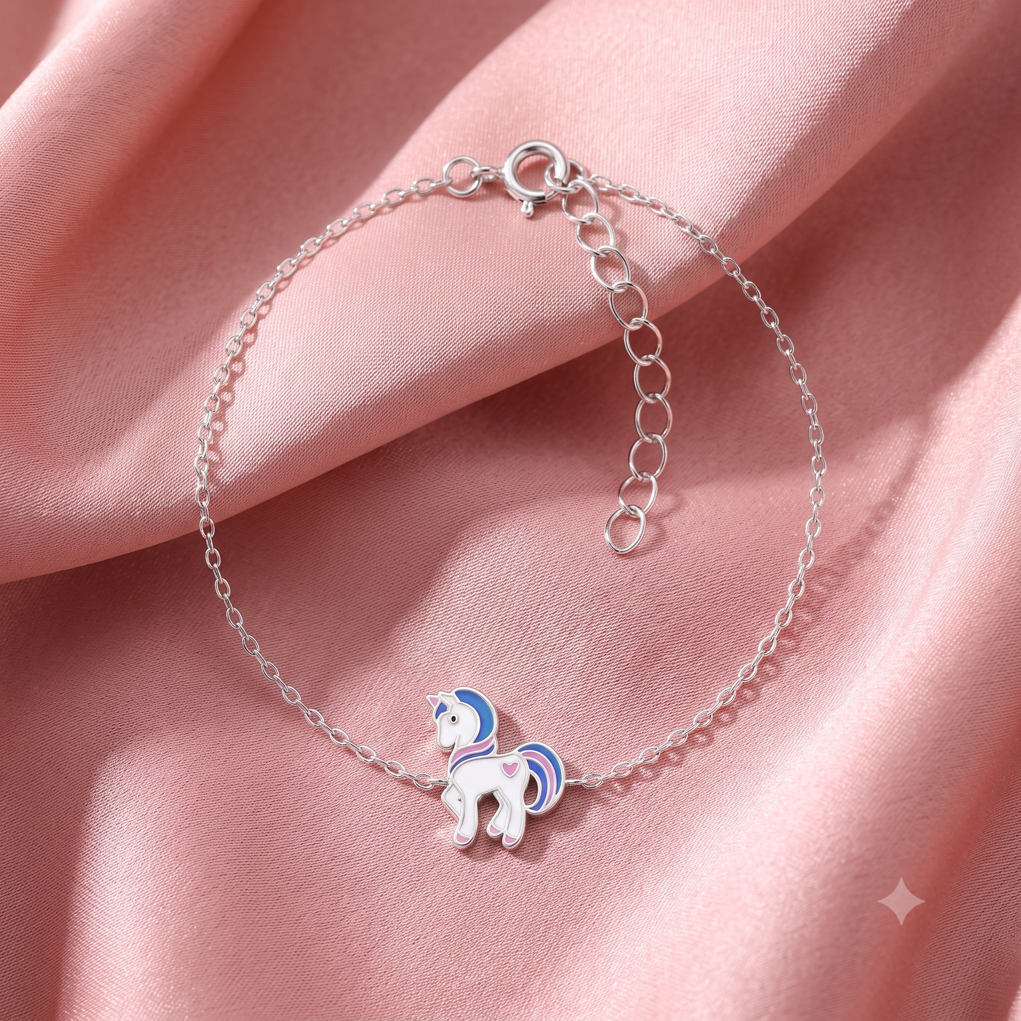 Silver Kids Unicorn Bracelet