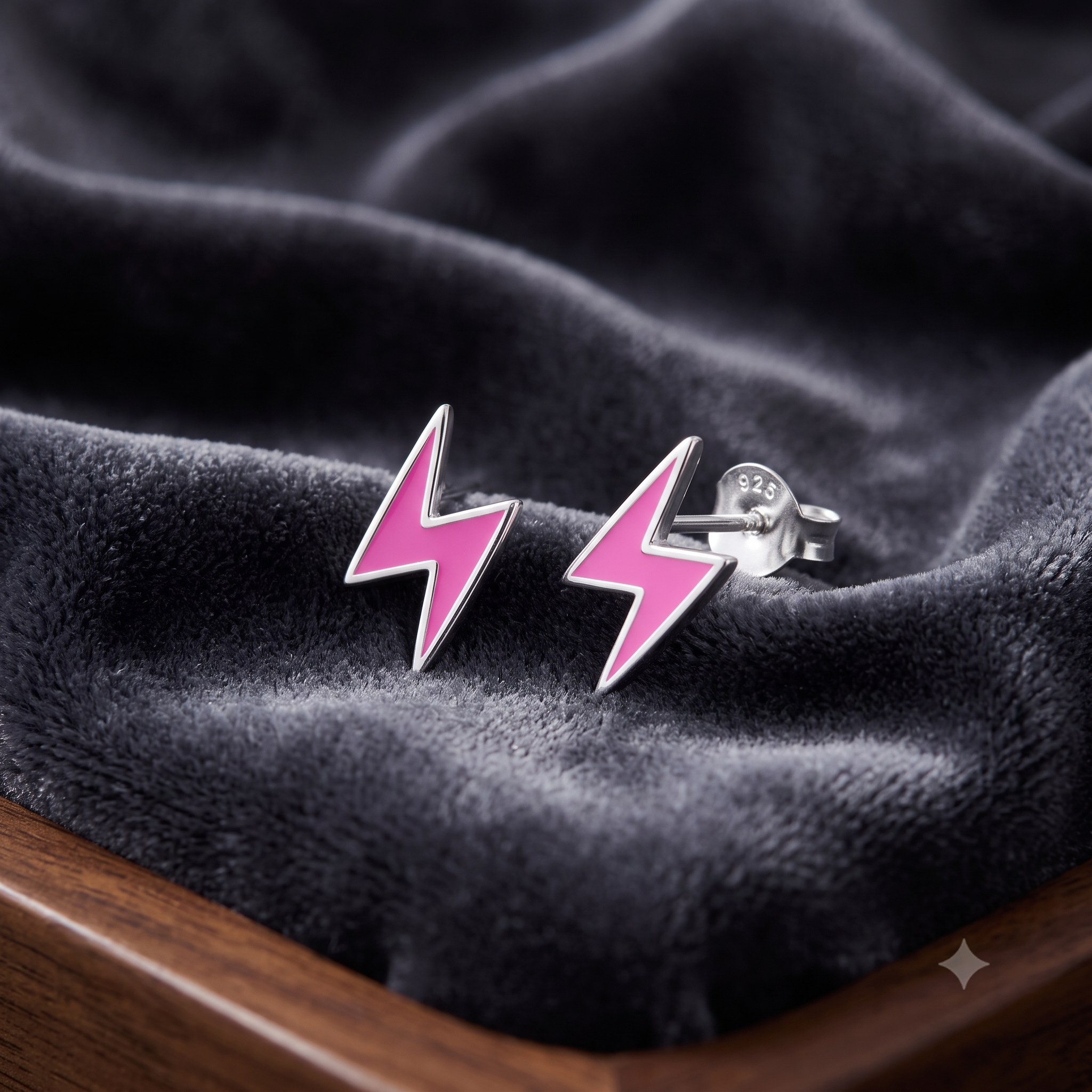 Silver Kids Thunder Bolt Stud Earrings