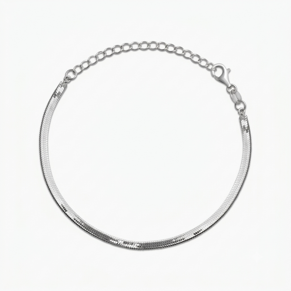 Silver Minimal Flat Bracelet