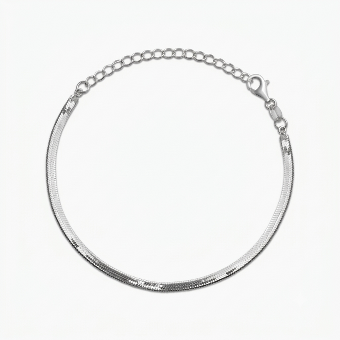 Silver Minimal Flat Bracelet