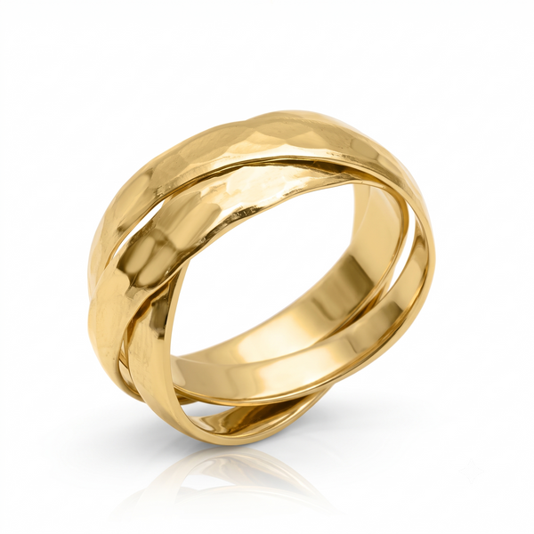 Silver Gold Three N One Ring