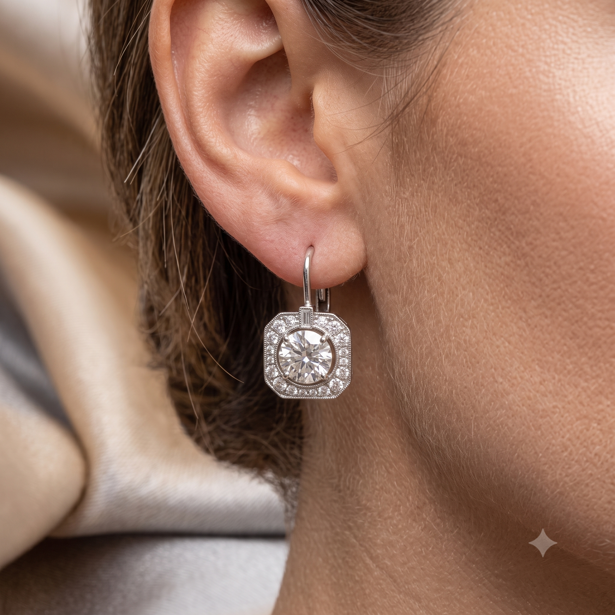 Silver Sparkling Heirloom Earrings