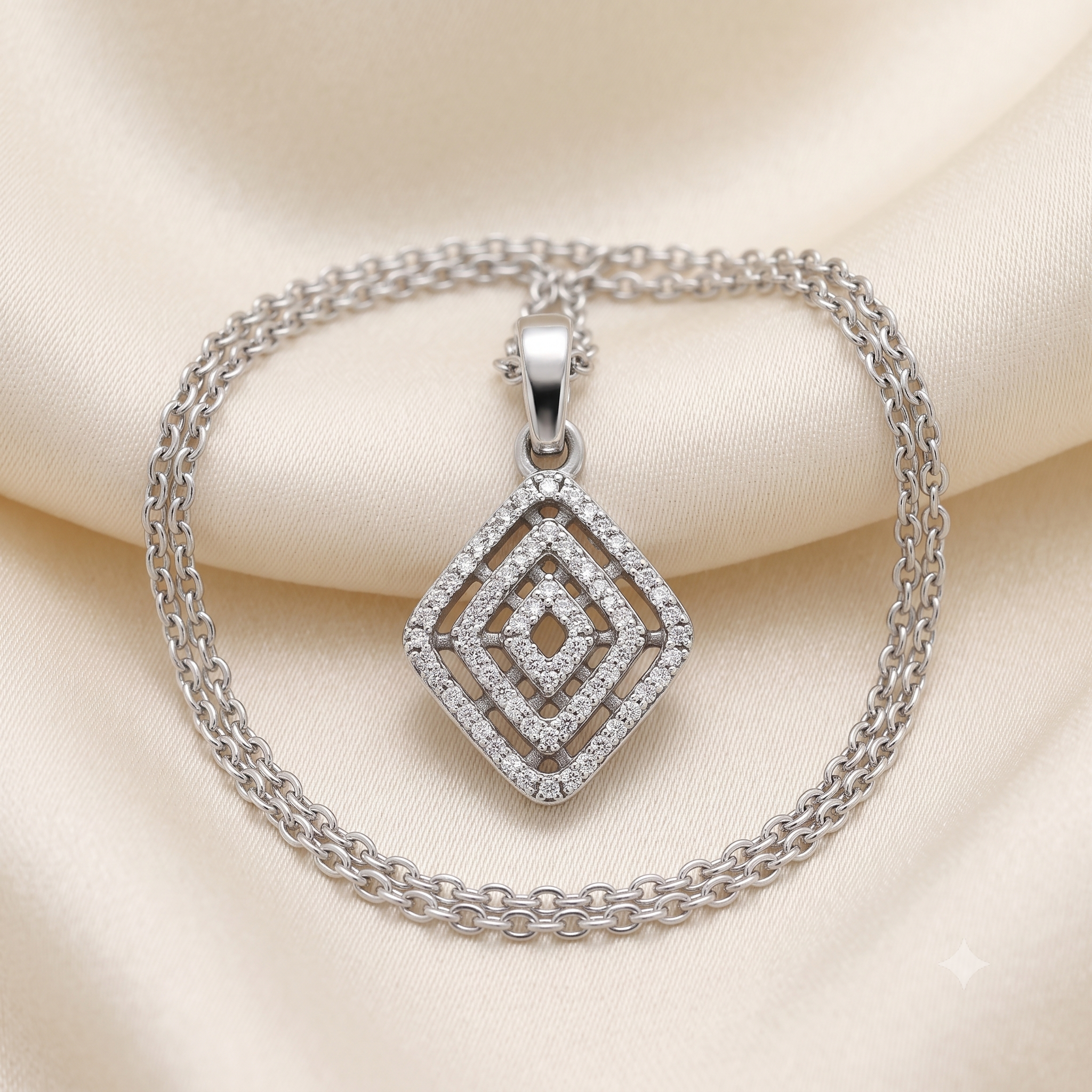 Silver Sparkling Mesh Evil Eye Necklace