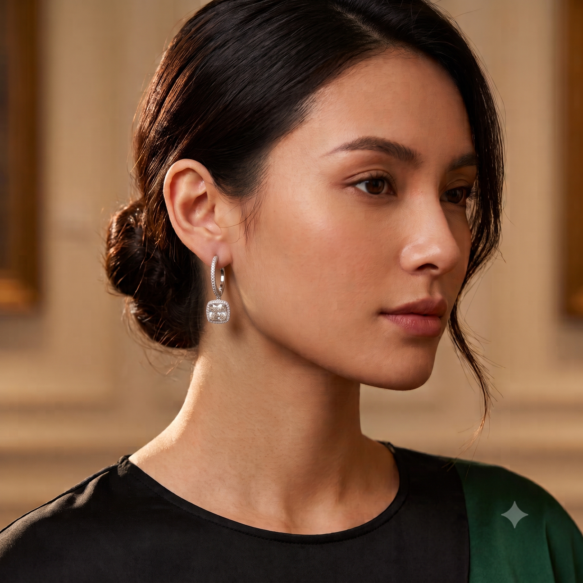 Silver Dangling Grand Solitaire Earrings