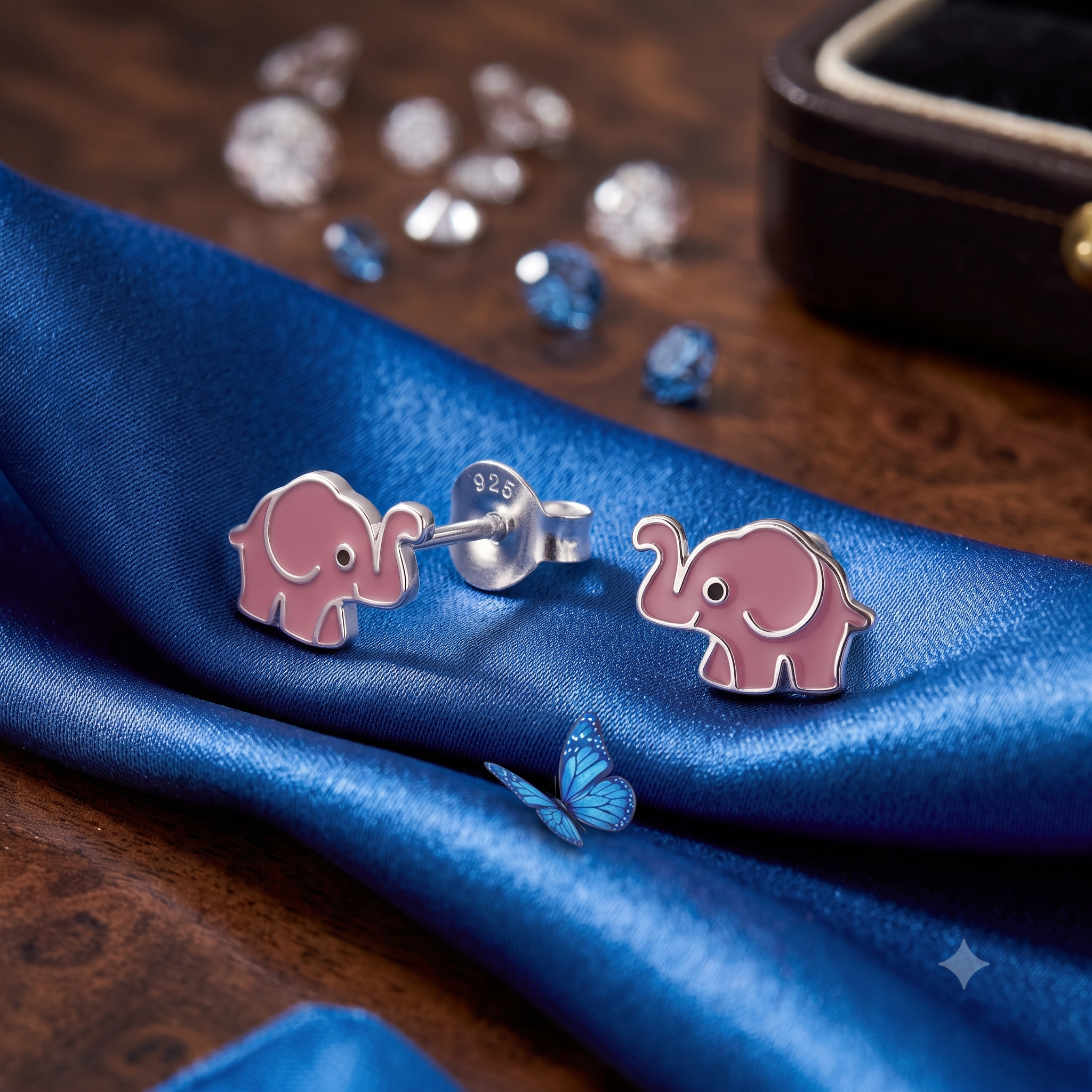 Silver Kids Elephant Stud Earrings