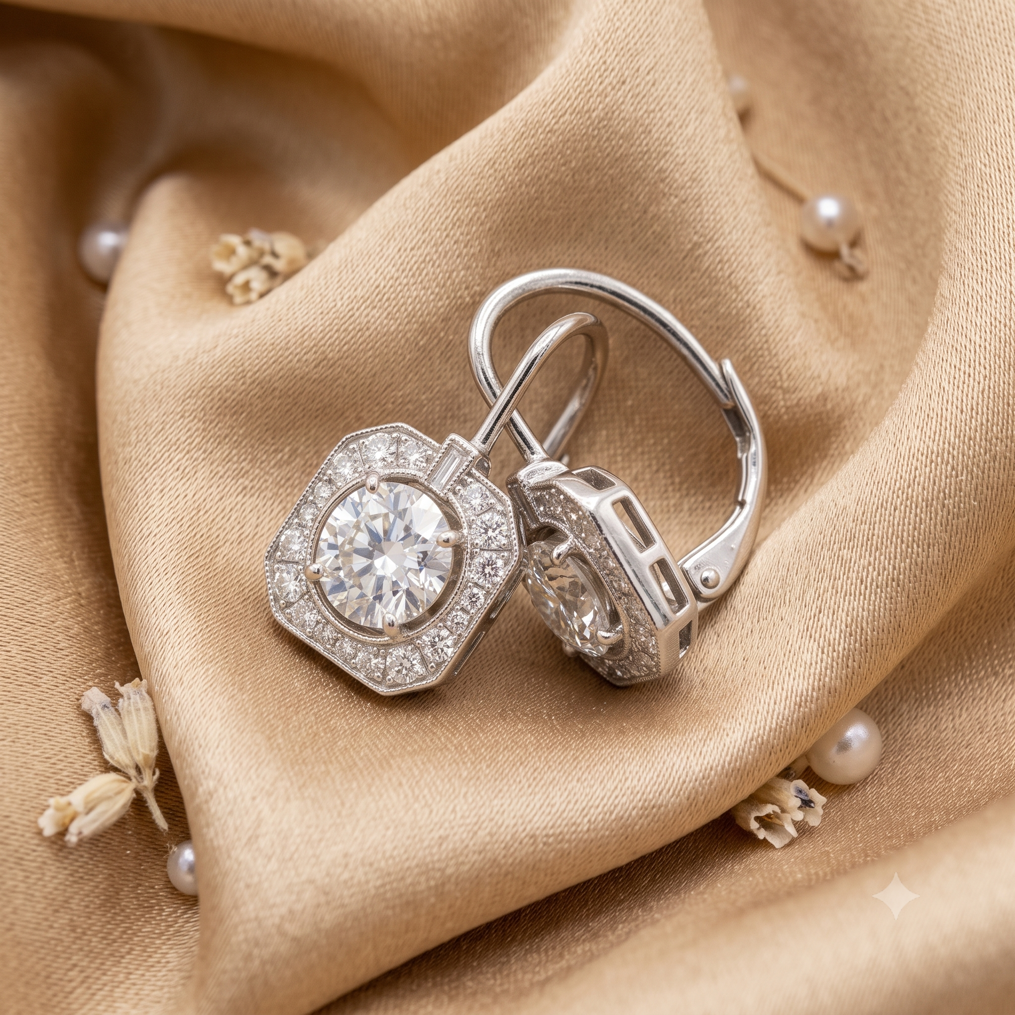 Silver Sparkling Heirloom Earrings