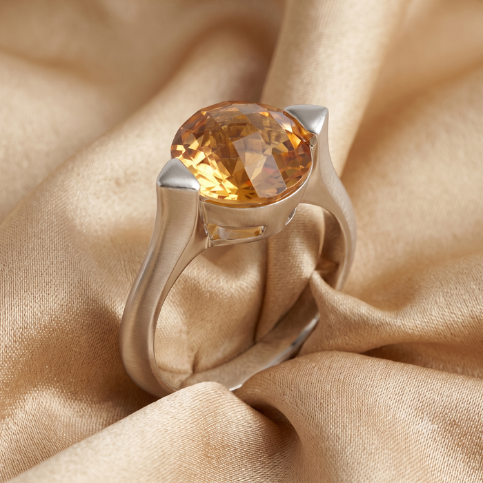 Silver Imperial Yellow Topaz Ring