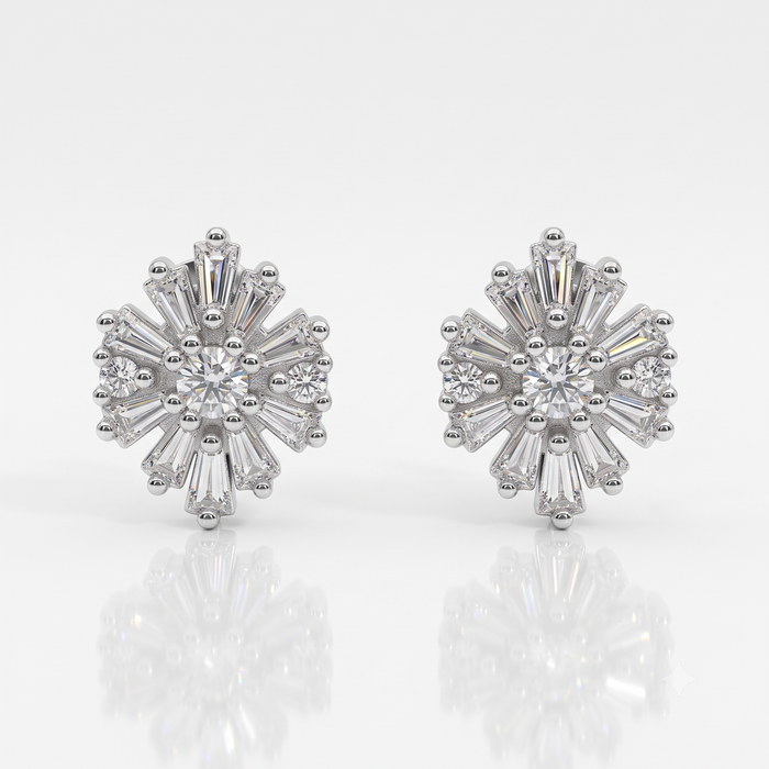 Silver Shimmer Daisy Flower Earrings