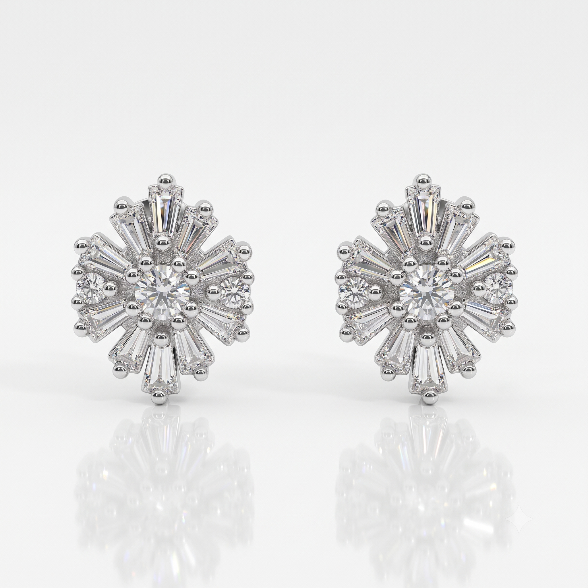 Silver Shimmer Daisy Flower Earrings