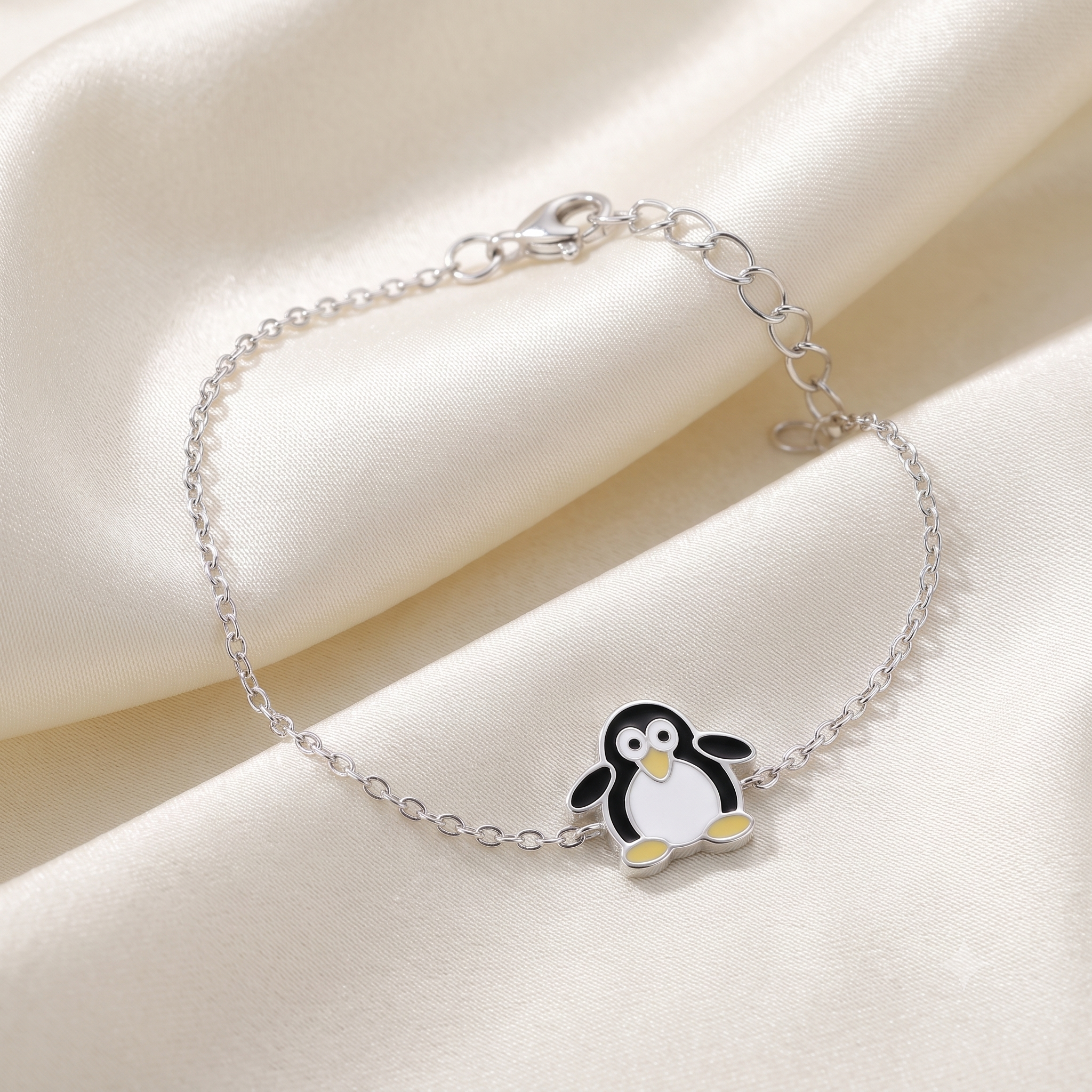 Silver Naughty Penguin Bracelet