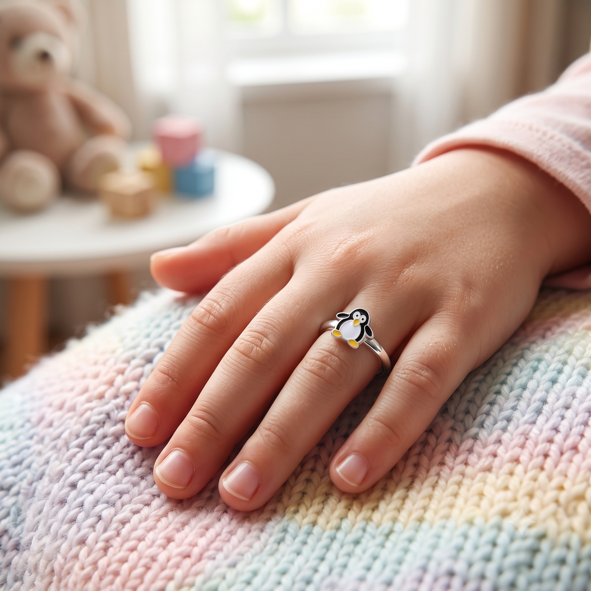 Silver Naughty Penguin Ring