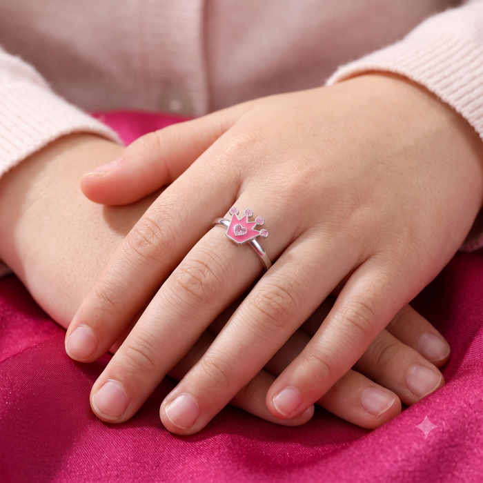 Silver Princess Crown Ring