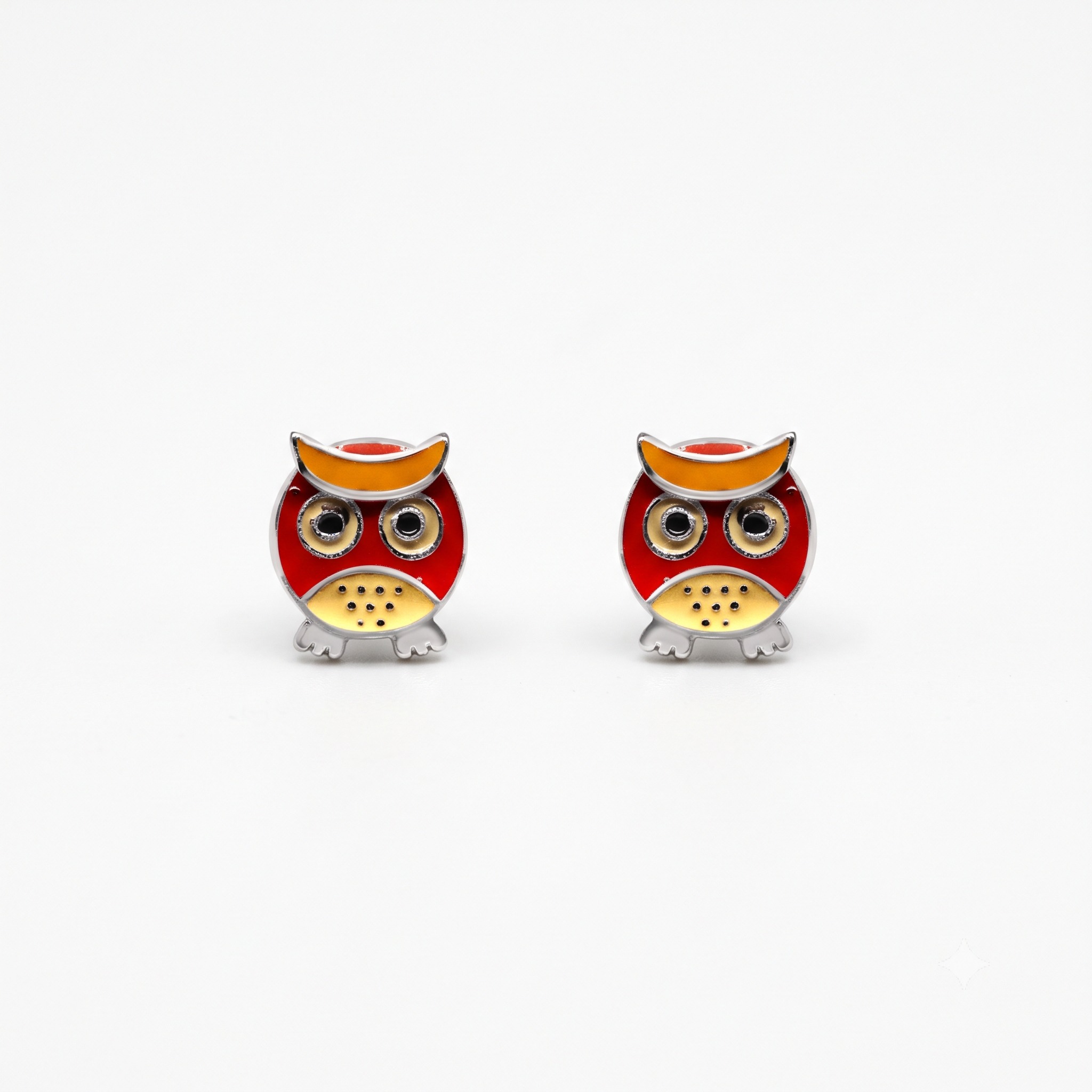Silver Angry Birds Earrings