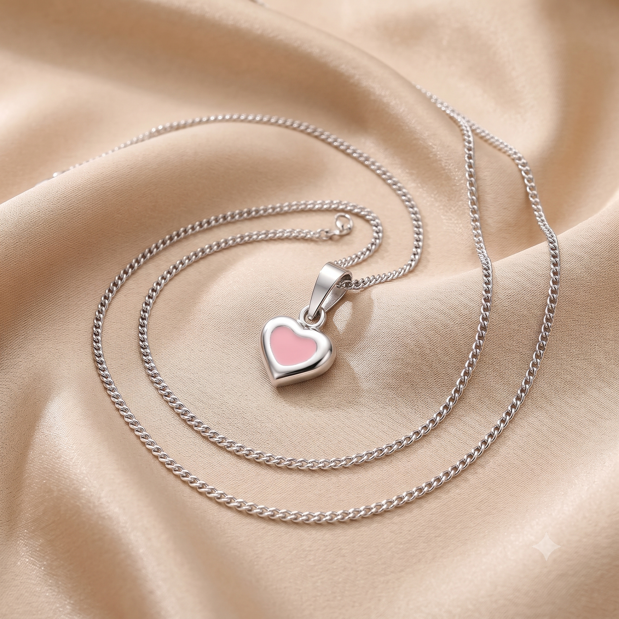 Silver kids Blush Heart Necklace