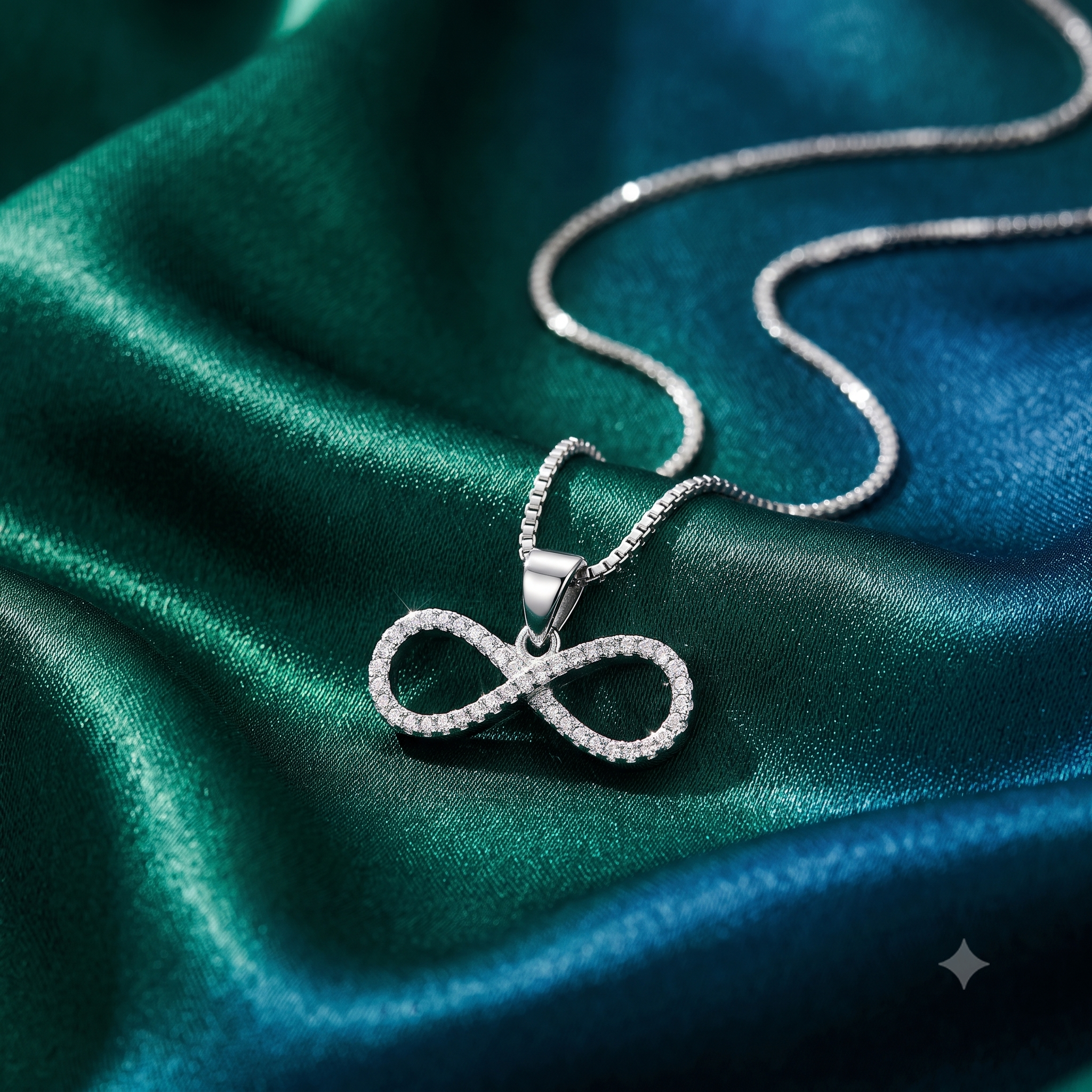 Silver Sparkling Infinity Pendant