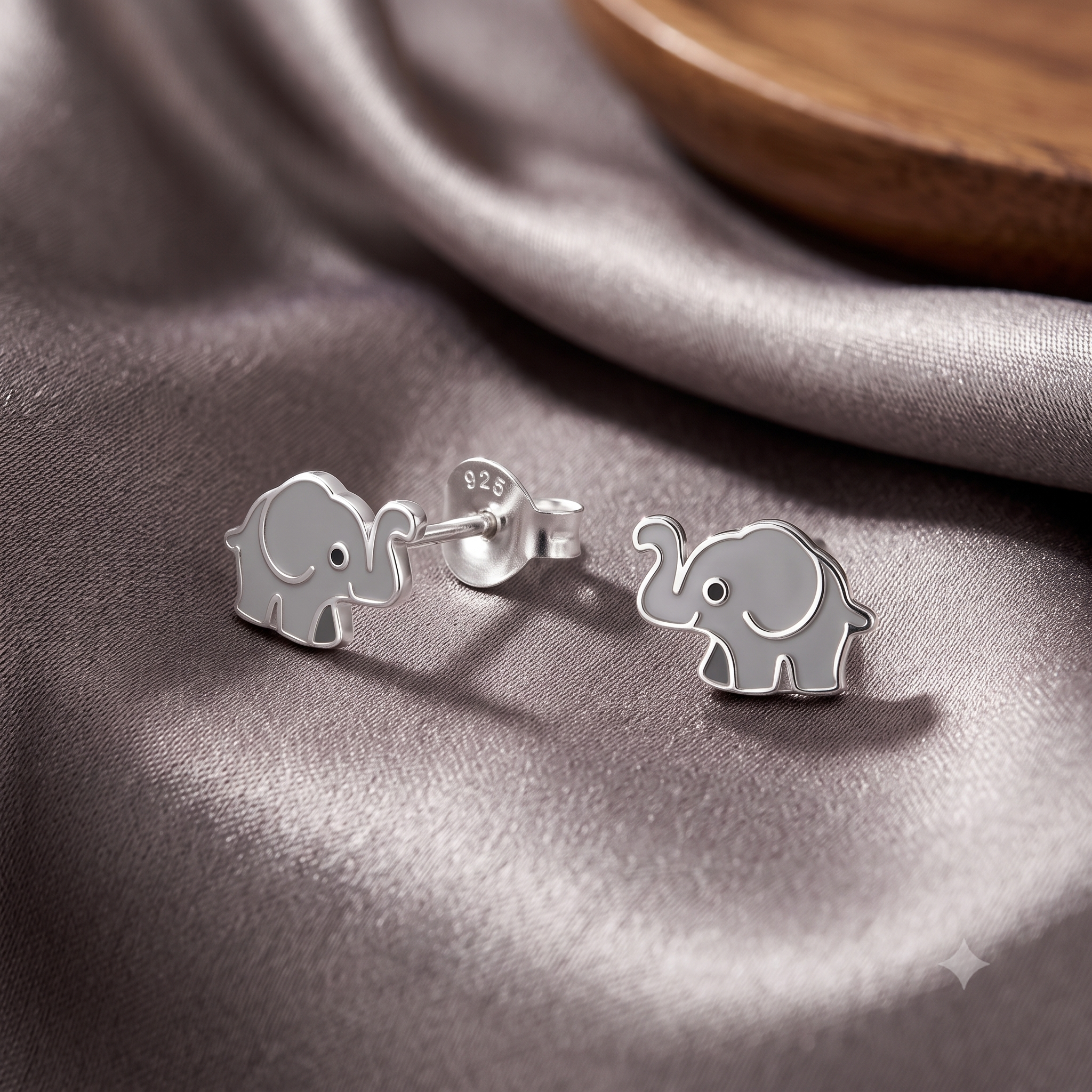 Silver Kids Elephant Stud Earrings