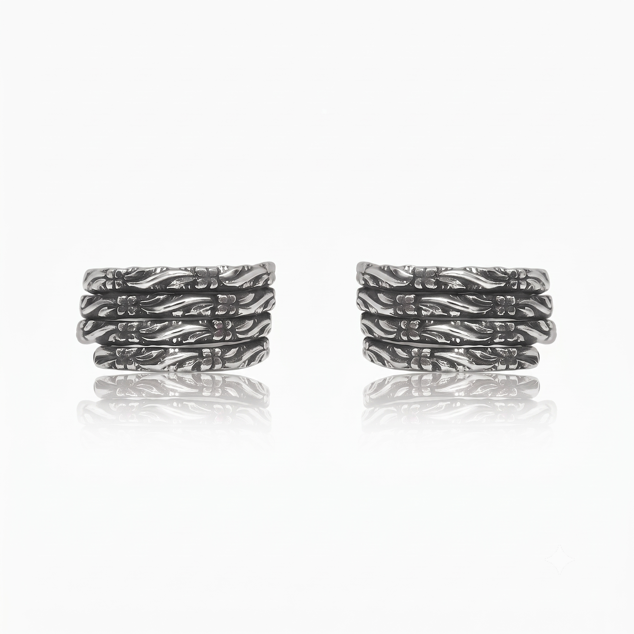 Silver Oxidised Four Loops Toe Rings