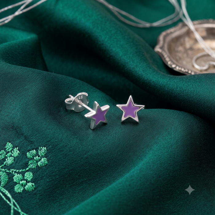 Silver Kids Star Stud Earrings