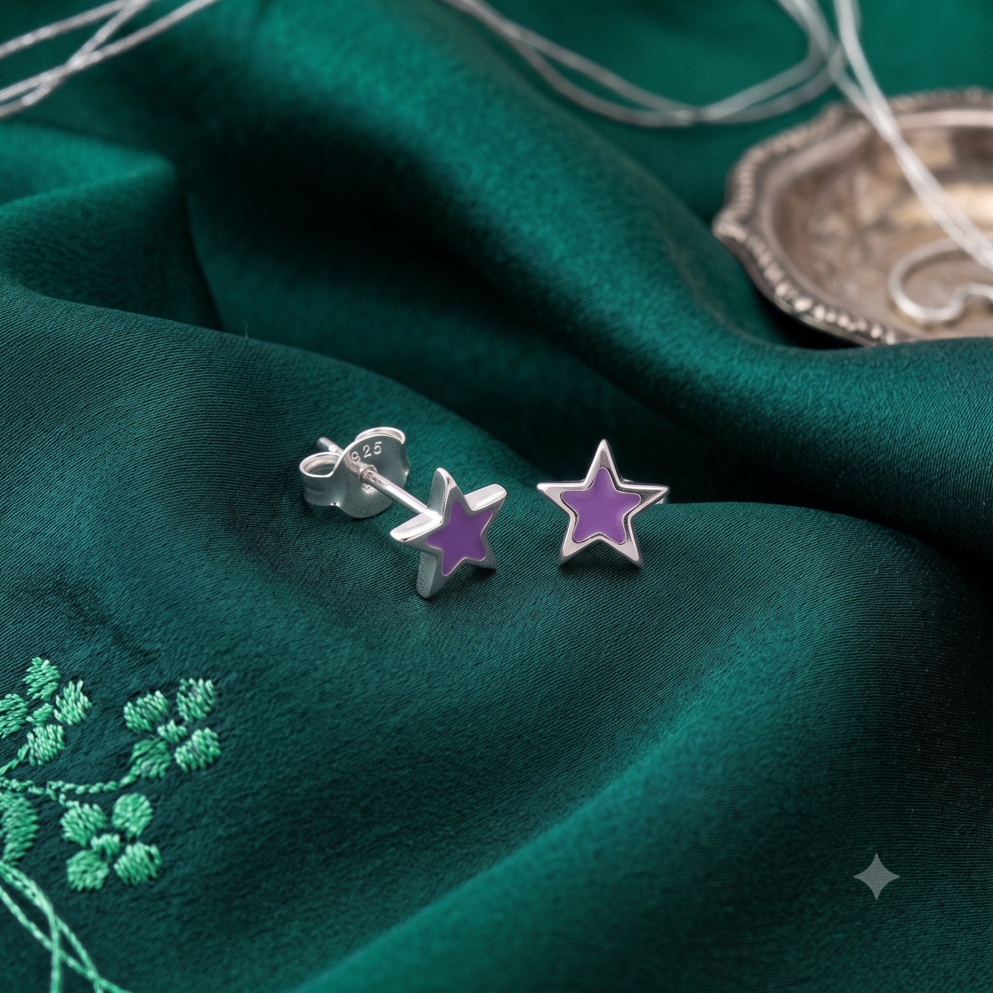 Silver Kids Star Stud Earrings