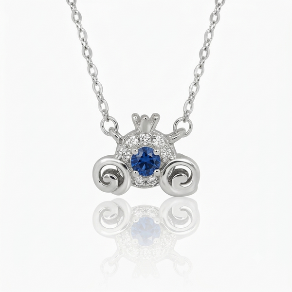 Silver Aquamarine Blue Oxidised Tiara Necklace