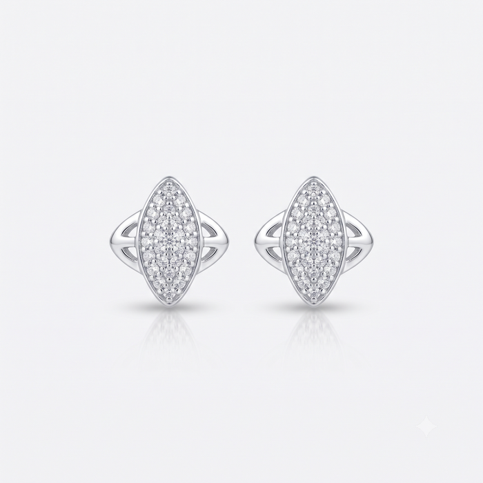 SIlver Sparkling Spaceship Earrings