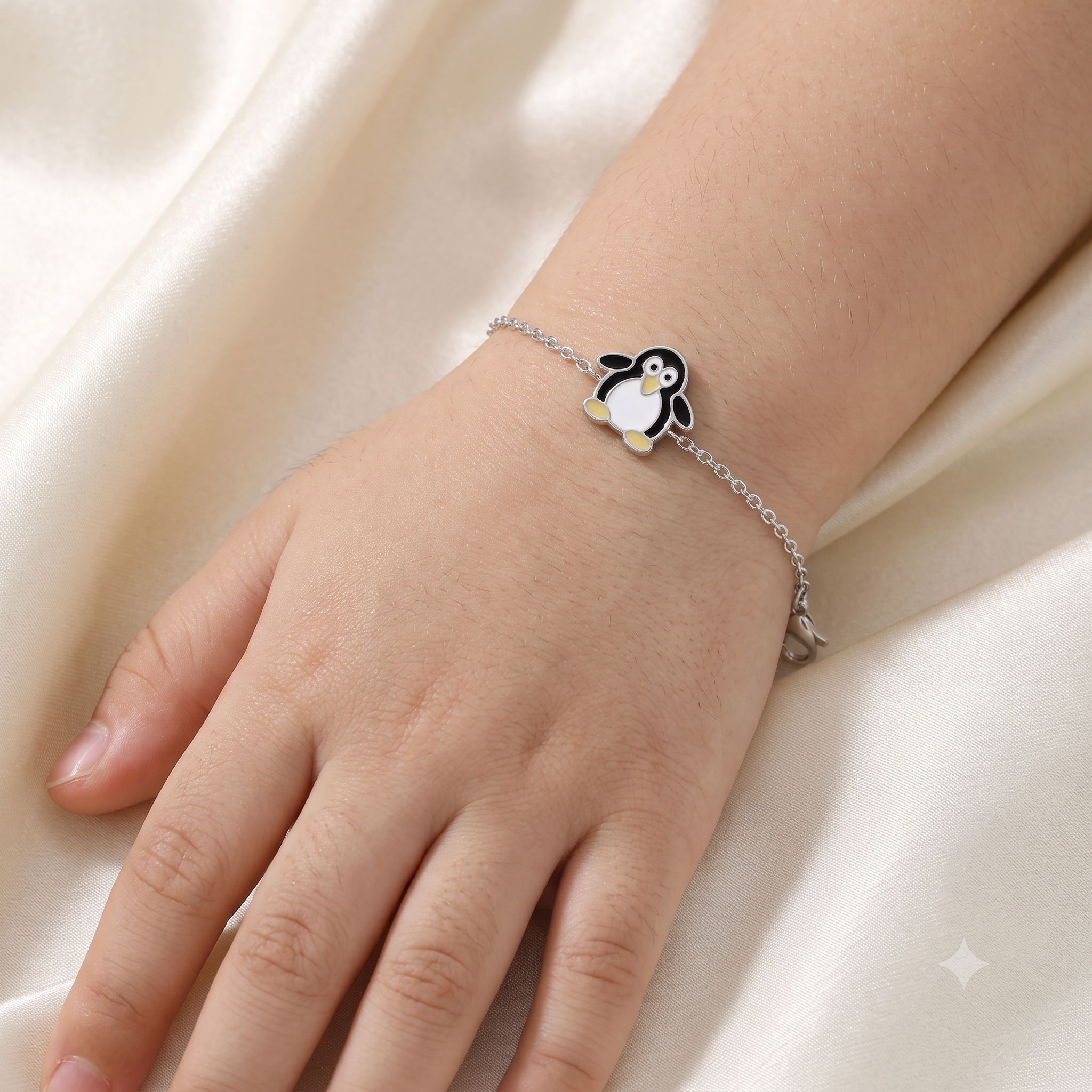 Silver Naughty Penguin Bracelet