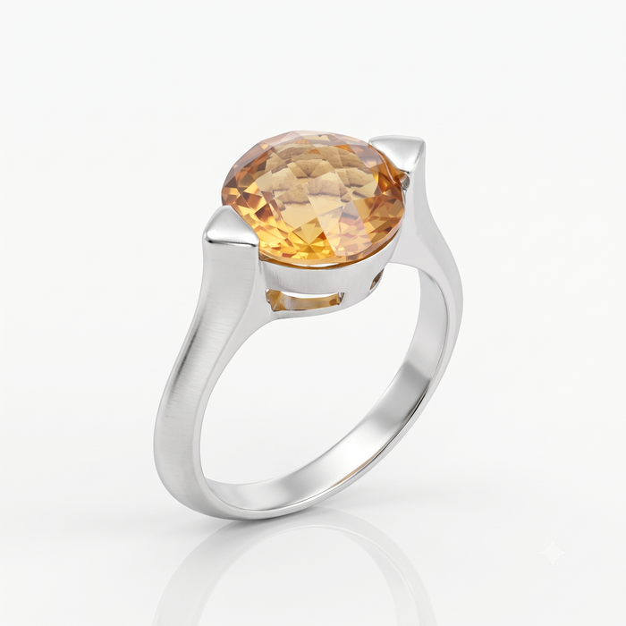 Silver Imperial Yellow Topaz Ring