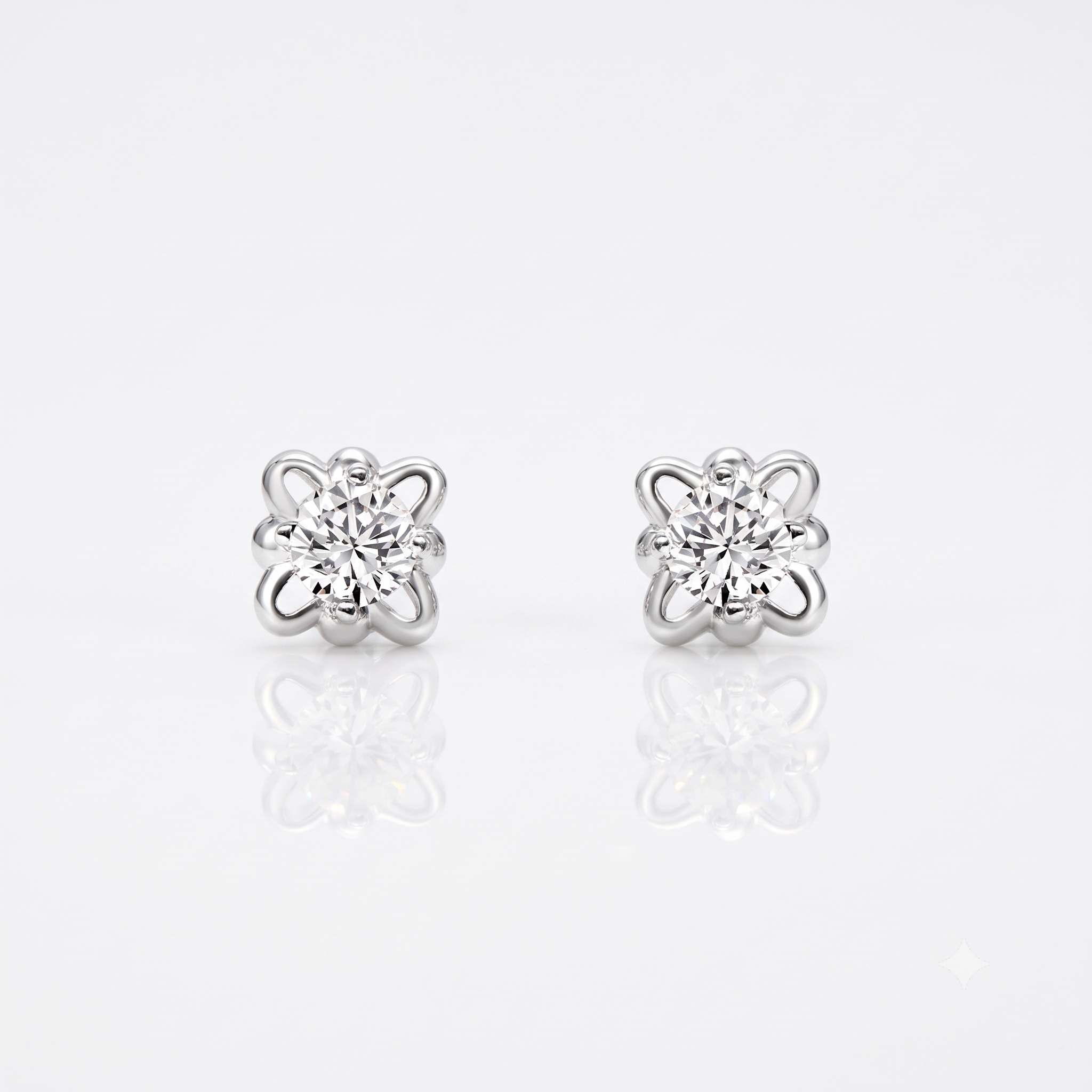 Silver Solitaire Highlight Earrings