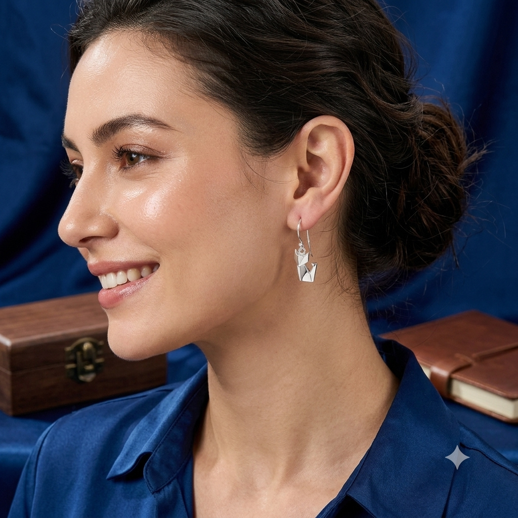 Silver Fox Hook Earrings