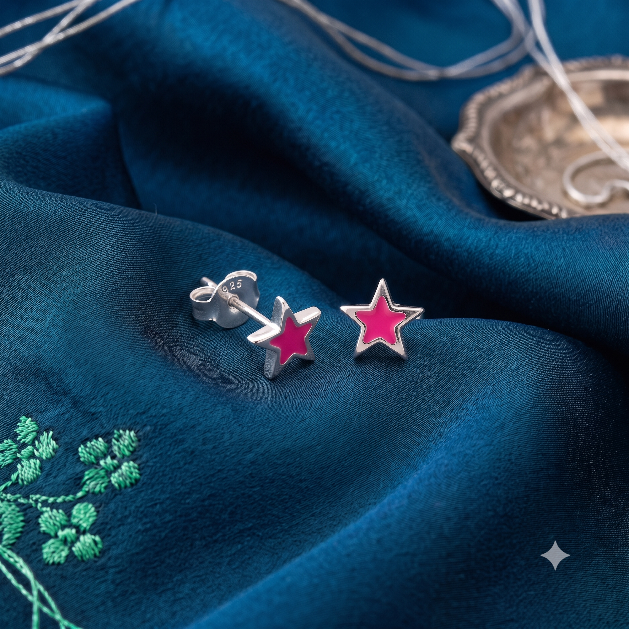 Silver Kids Star Stud Earrings