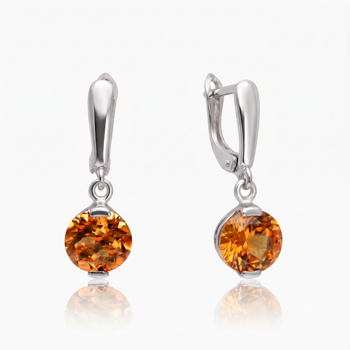 Silver Imperial Yellow Topaz Earrings