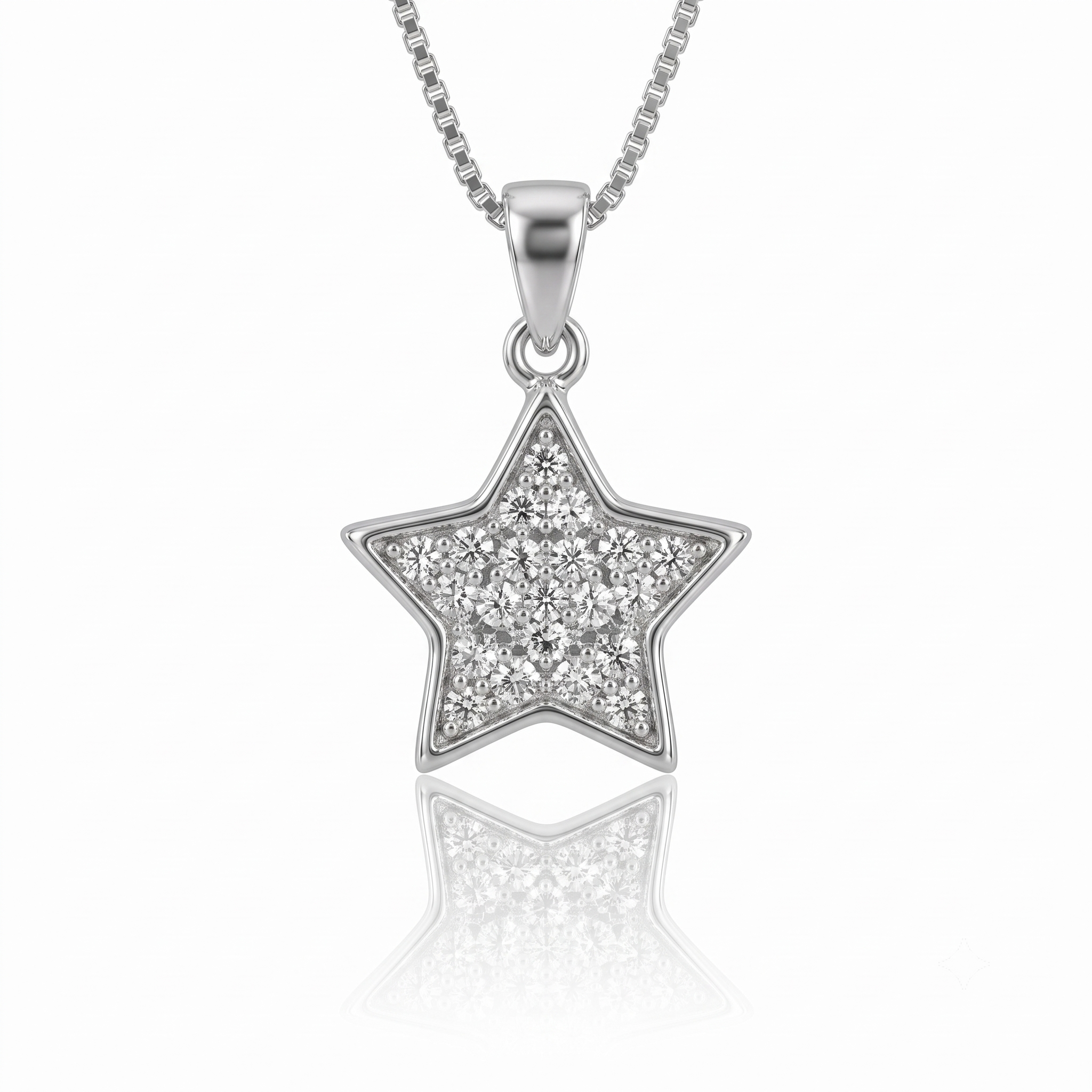 Silver Sparkling Mega Star Pendant