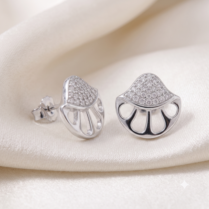Silver Sparkling Jelly Fish Earrings