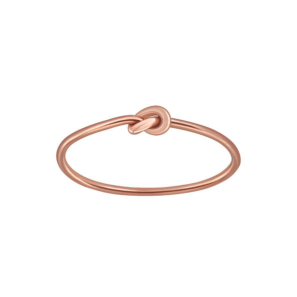 Silver Rose Gold Knot Ring