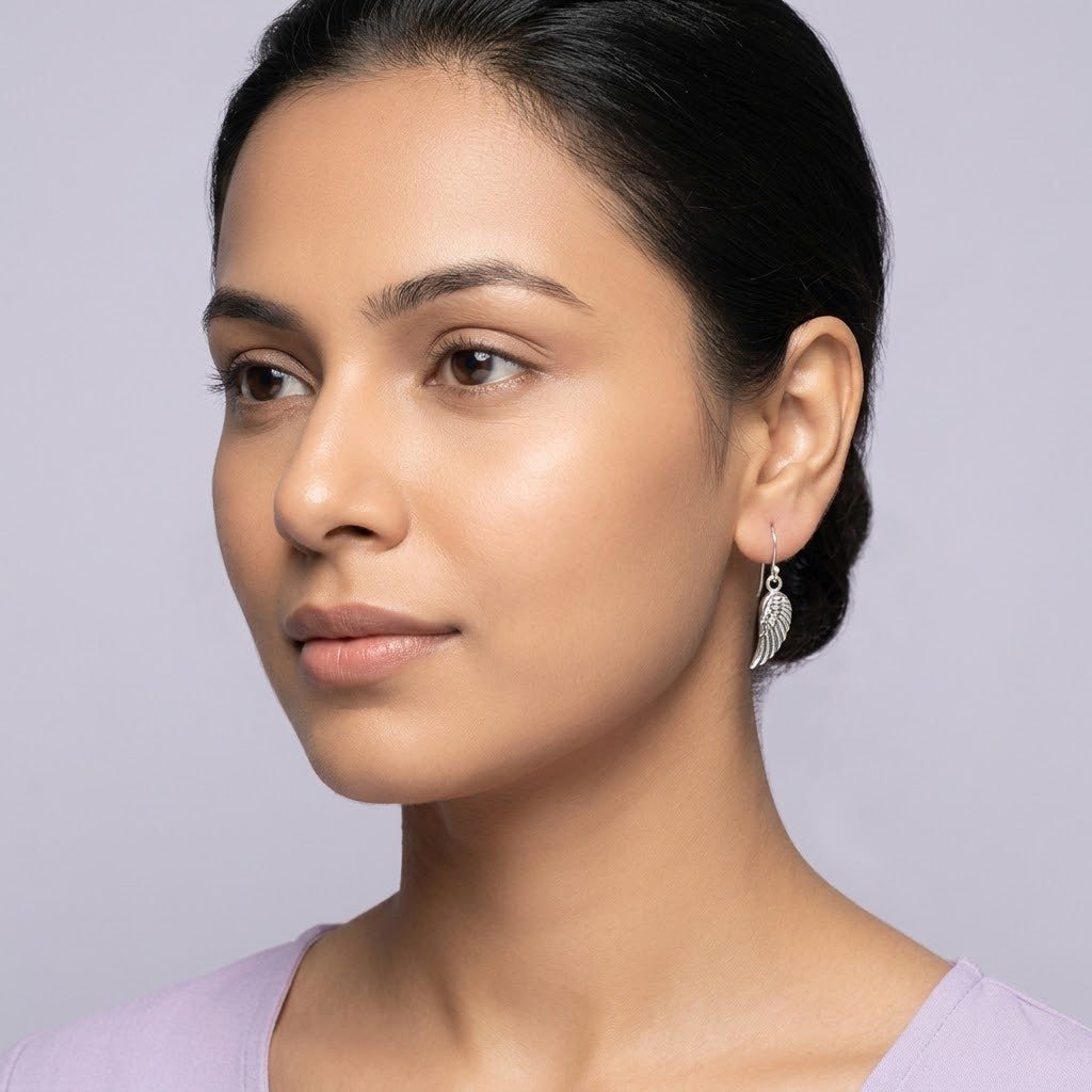 Silver Wing Hook Earrings