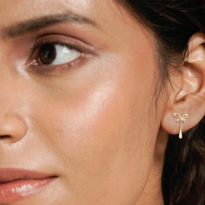 Silver Gold Butterfly with Dangler Earrings
