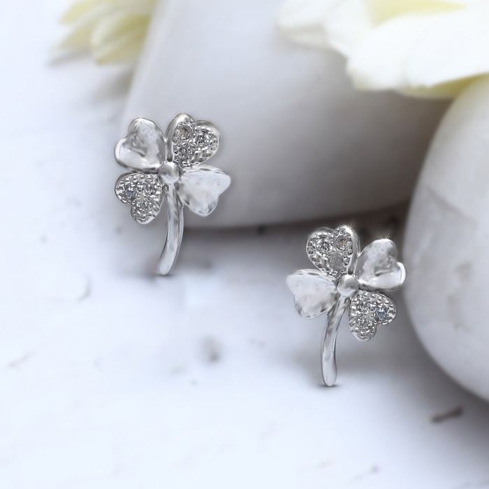 Silver Mini Flower Stud Earrings