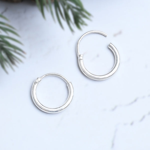 Silver Classic Micro Hoop Earrings
