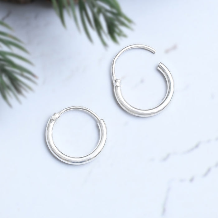 Silver Classic Micro Hoop Earrings