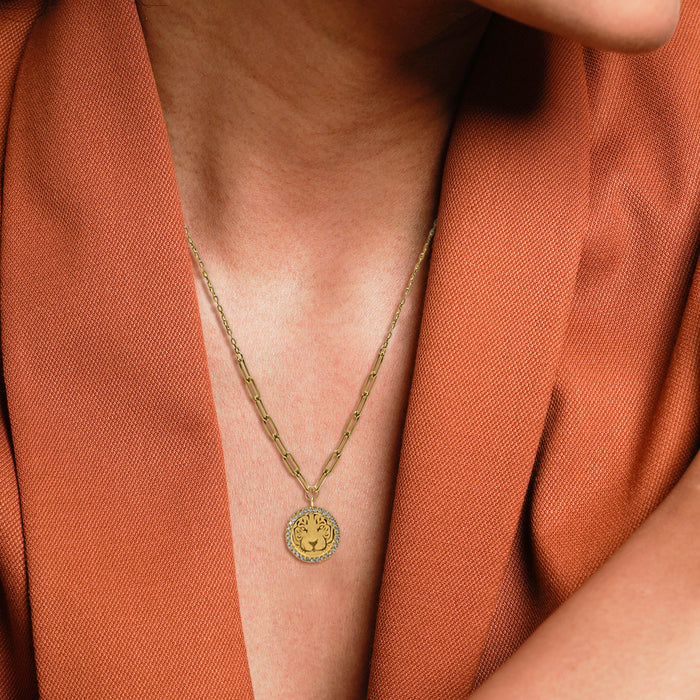 Silver Gold Sparkling Tigeress Necklace