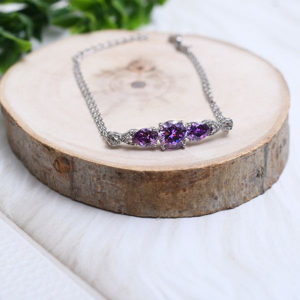 Silver Amethyst Purple Explorer Bracelet