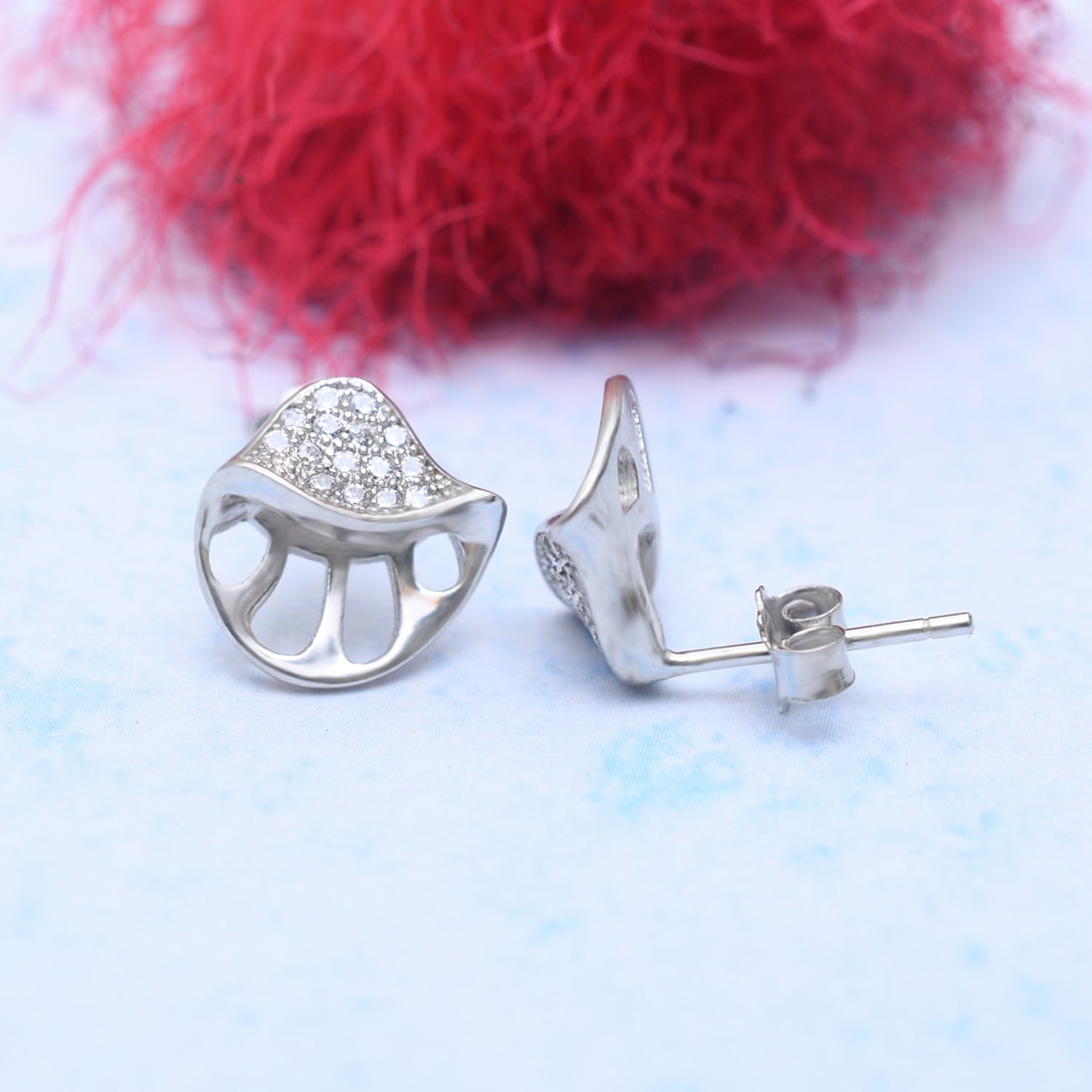 Silver Sparkling Jelly Fish Earrings