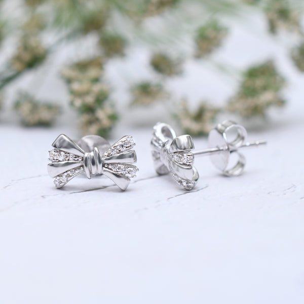 Silver Mini Bow Earrings