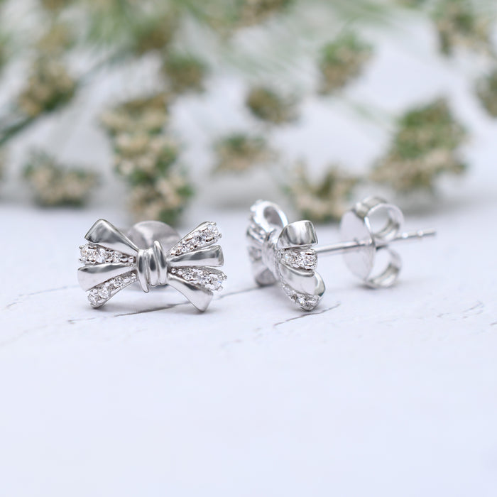 Silver Mini Bow Earrings
