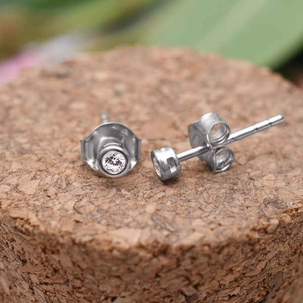 Silver Little Sparkle Studs 2mm